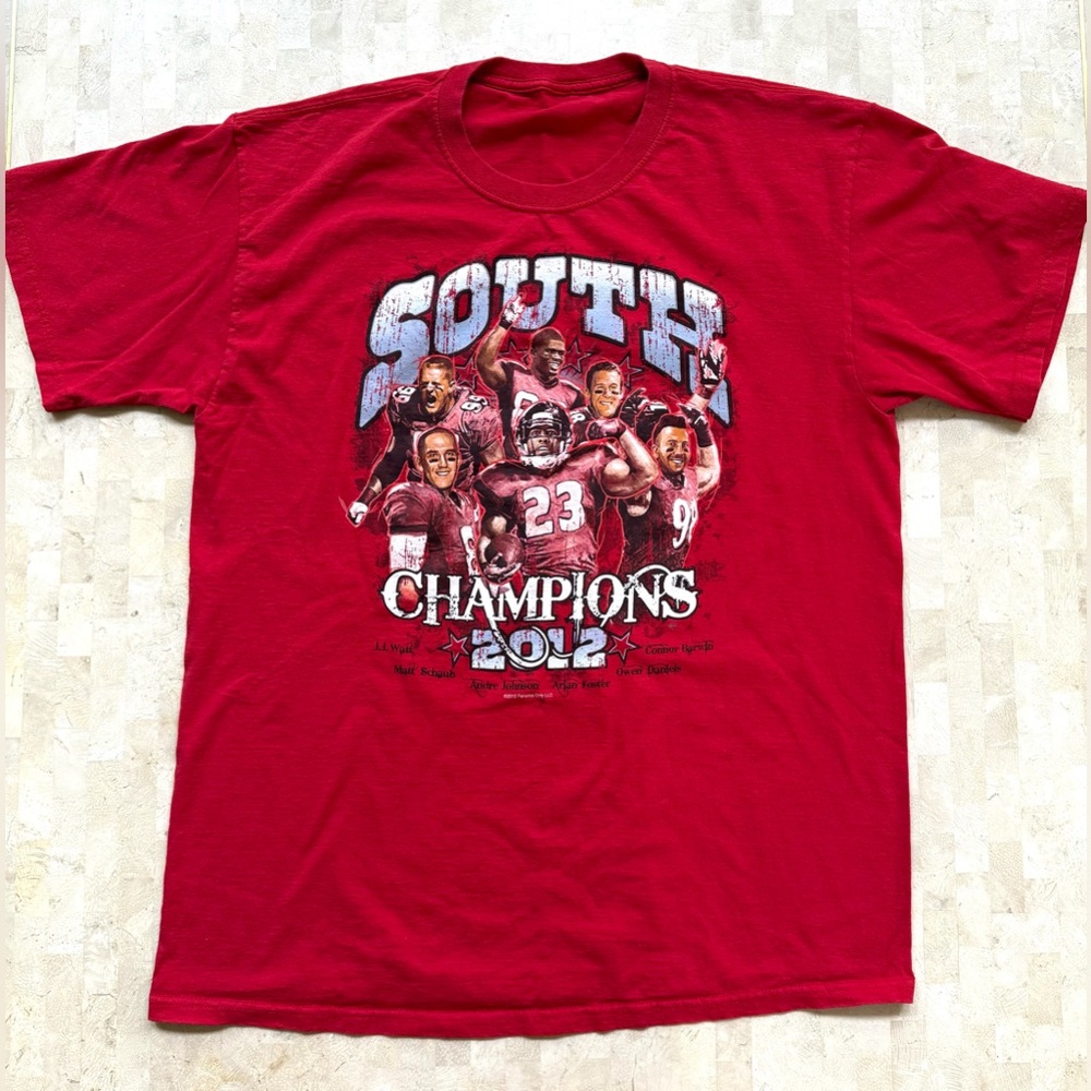 NFL Houston Texans Football Y2K 2012 AFC Champs‎ Red Graphic TShirt Sporty Sz S